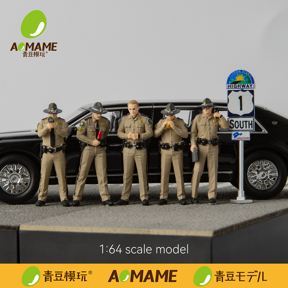 3D Printing Diecast Cars - Kicarmod 1/64 フロリダ高速道路警察 レジンフィギュアセット、3Dプリント アメリカの街並み ミニチュアモデルキット