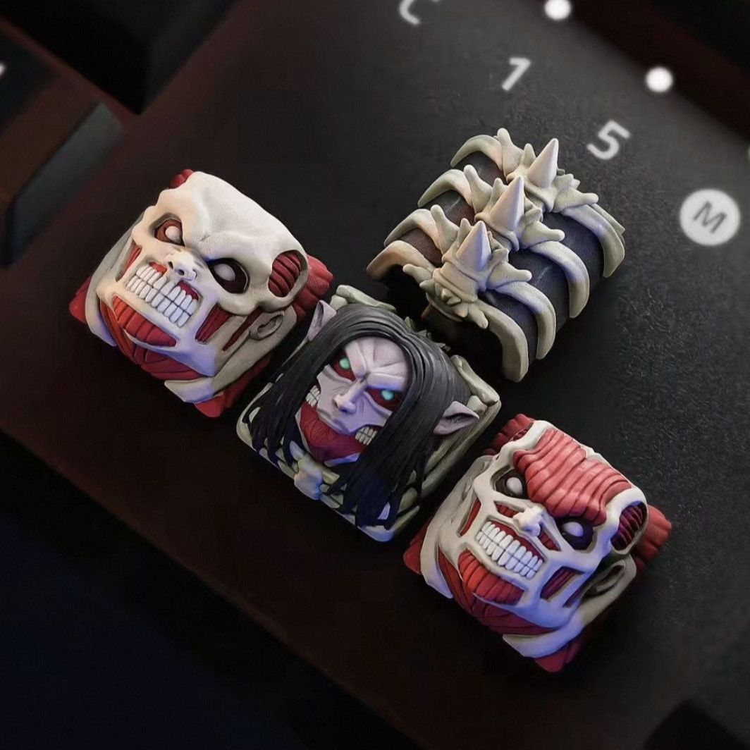 3D Printing Keycaps - 新しい進撃の巨人共同ブランドキーキャップセット漫画アラン 3D パーソナライズされたメカニカルキーボードクロス軸キーキャップ男の子のギフトおもちゃ
