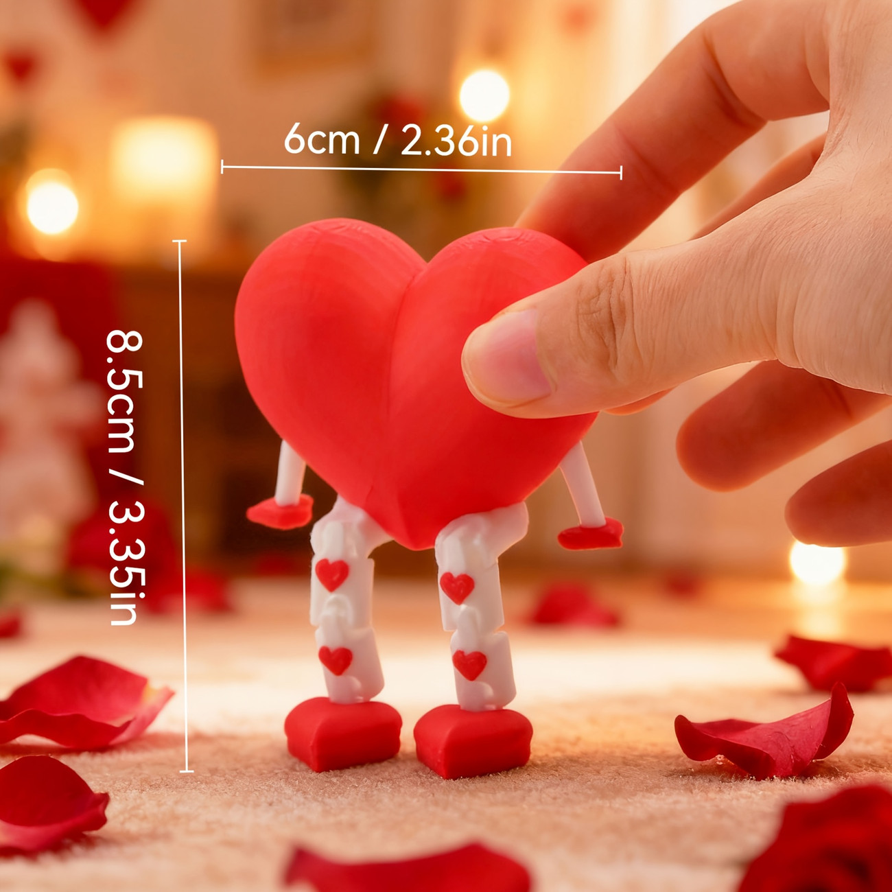 暖かくロマンチックな3Dプリントの赤いハート型ジョイントレッ - 3D Printing Cafe のレビューと価格