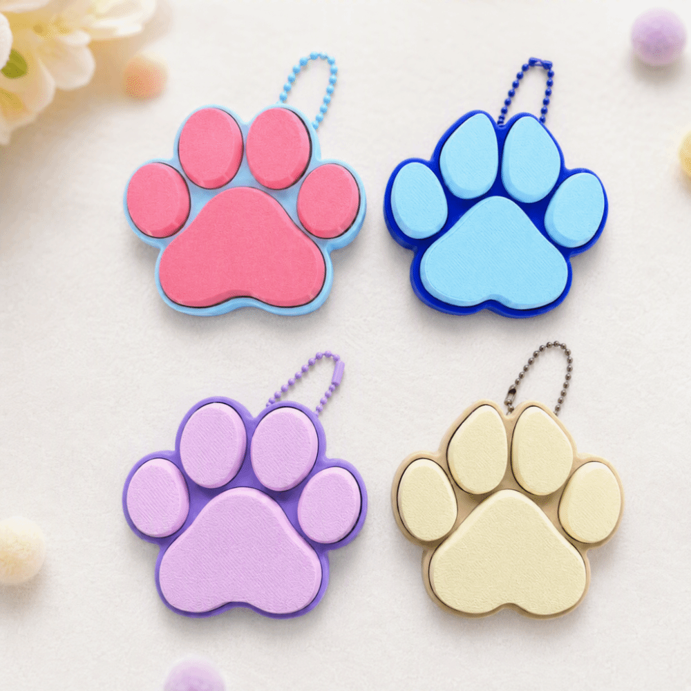 3Dプリント製犬猫の足跡クリッカーキーホルダー、クリエイティ - 3D Printing Keycaps のレビューと価格