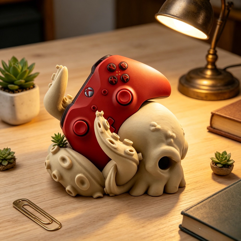3Dプリント製タコ腕型コントローラースタンド、ユニバーサルゲ - 3D Printing Xbox Controller Holder のレビューと価格