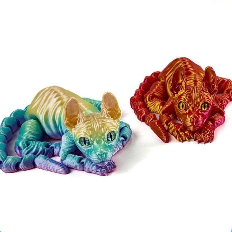 3Dプリントのスフィンクス猫の動物玩具、リアルな無毛フィギュ - 3D Printing Xmas のレビューと価格
