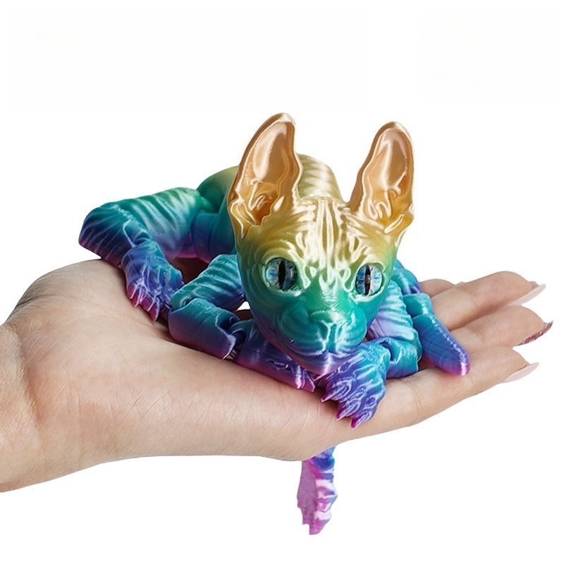 3Dプリントのスフィンクス猫の動物玩具、リアルな無毛フィギュ - 3D Printing Xmas のレビューと価格