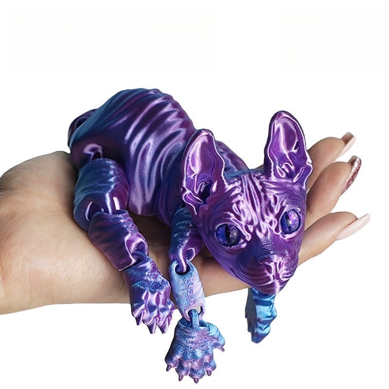 3Dプリントのスフィンクス猫の動物玩具、リアルな無毛フィギュ - 3D Printing Xmas のレビューと価格