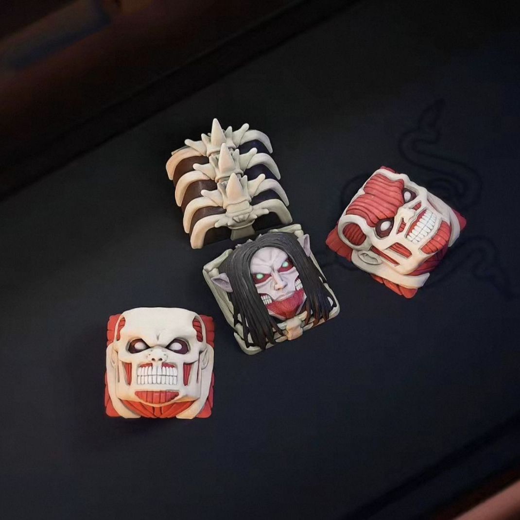 新しい進撃の巨人共同ブランドキーキャップセット漫画アラン 3 - 3D Printing Keycaps のレビューと価格